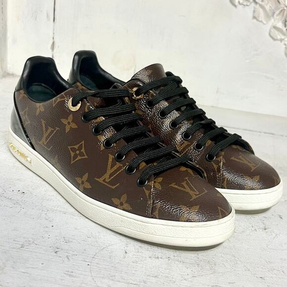 Louis Vuitton Frontrow Monogram Canvas Low Top Sneakers Brown Women's 38.5 / 8 - Picture 6 of 16